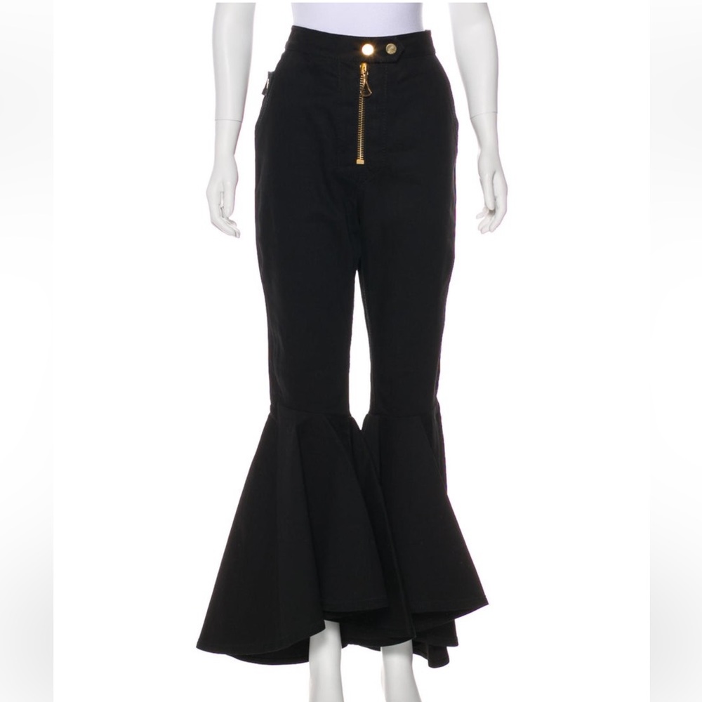 Ellery ruffled flared jeans black